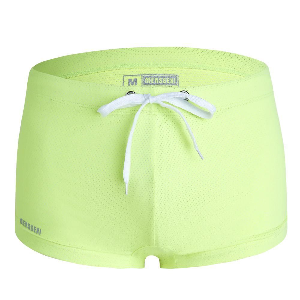 Men's Low-Waist Waterproof Swim Trunks - Drawstring Nylon Square Leg Design for European and American Markets