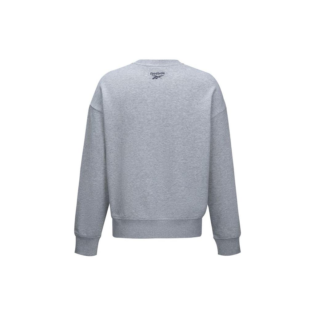 Reebok Round Neck Pullover Letter Print Breathable Long Sleeve Sweatshirt Women sweatshirt Light-Gray 24FRM306WGG3