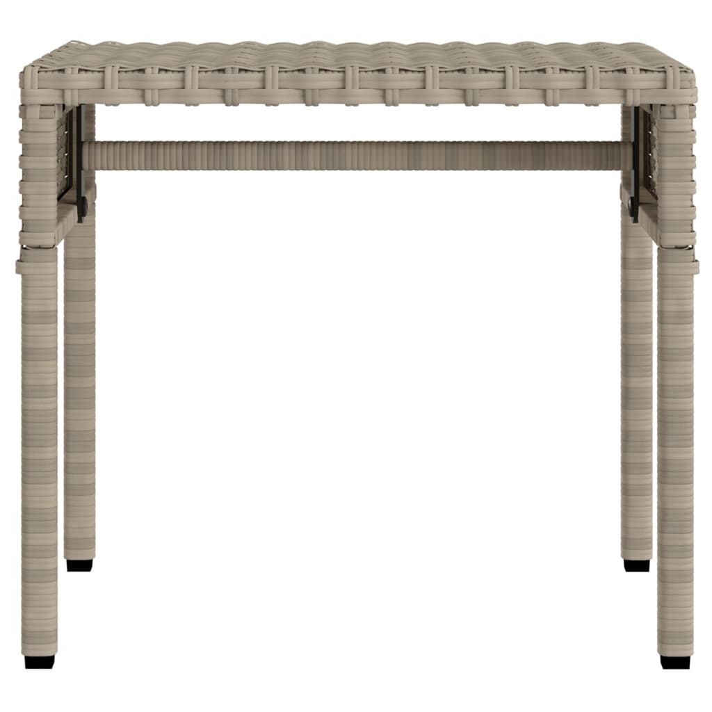 Vidaxl Sun Lounger with Canopy and Cushions, Light Gray, Poly Rattan