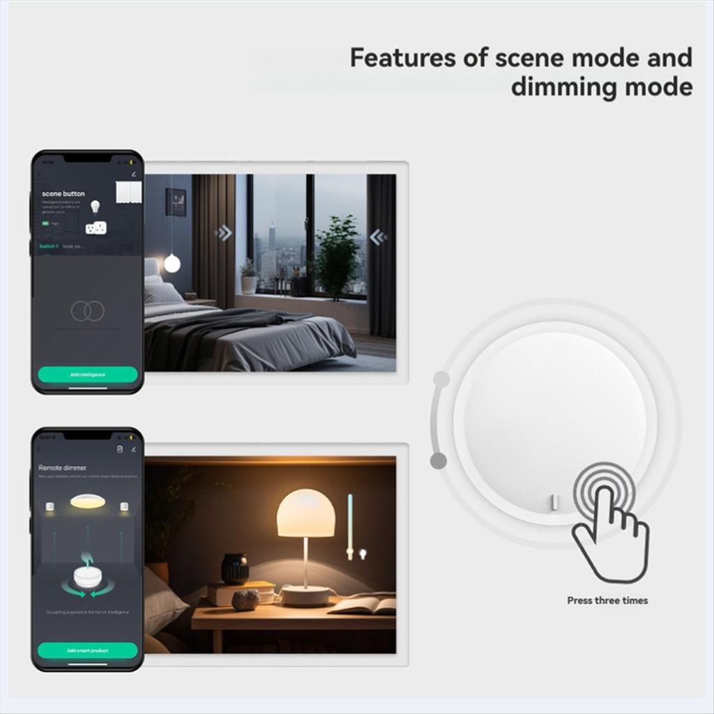 Smart Knob Switch Tuya ZigBee Wireless Button for Home Automation, Scene Creation Via Smart Life App