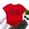 Cotton T-Shirt Short Sleeve Round Neck Women 2d Print Tops