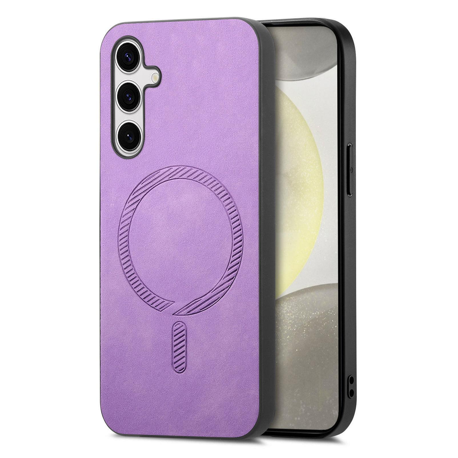 

For Samsung Galaxy S24 Leather Back Magnetic Case Skin-touch Phone Cover C