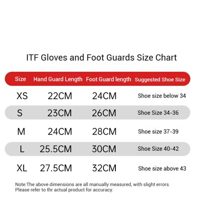 Taekwondo Red/Blue ITF Taekwondo PU Leather Gloves Foot Guard Ankle Gloves Martial Arts Karate Training Protector Equipment