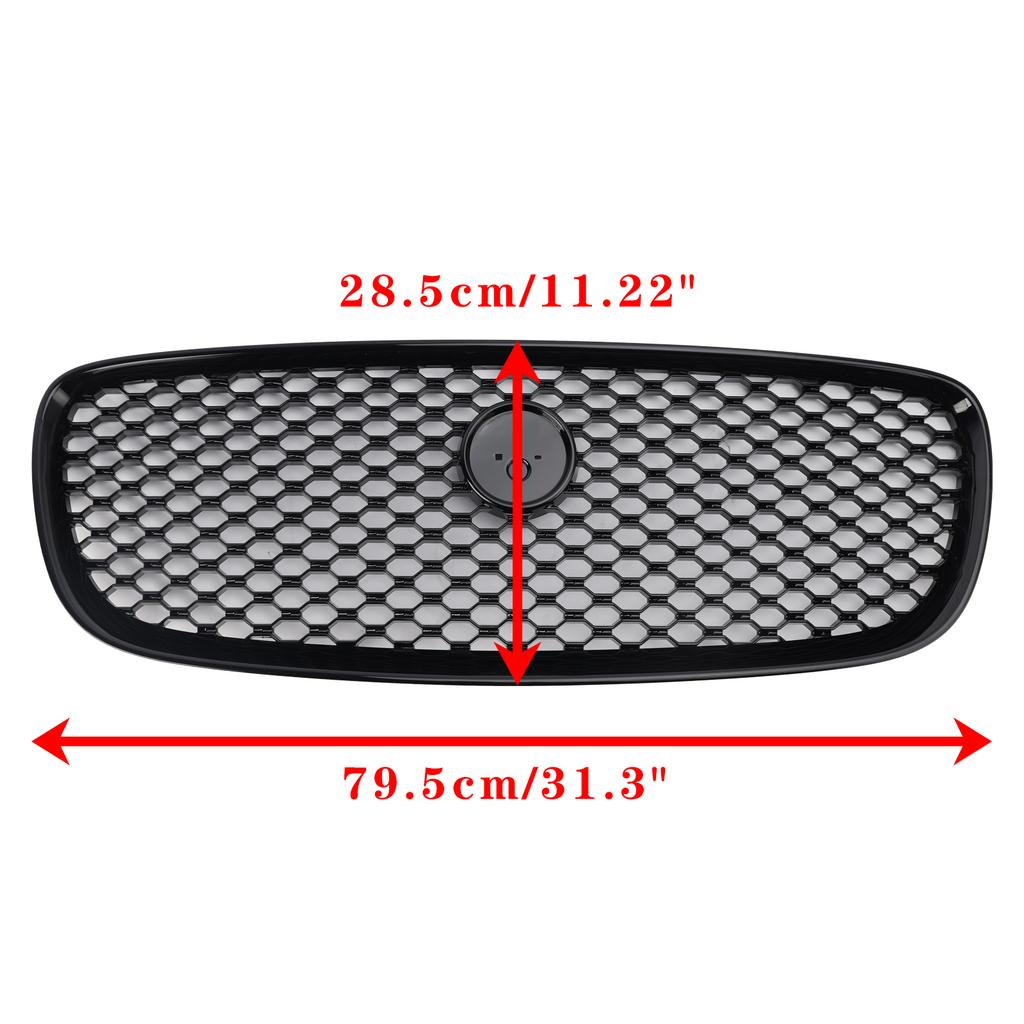 XF-R Style Front Bumper Grill Grille Fit Jaguar XF 2016-2019 Gloss Black
