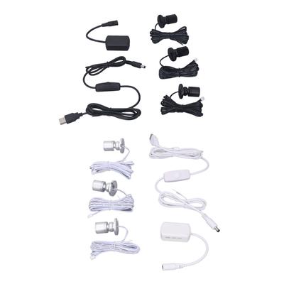 Mini Showcase Display Light Adjustable Angle 5V USB Aluminium Shell Mini LED Spot Lights Long Cord Dimmable for Collection
