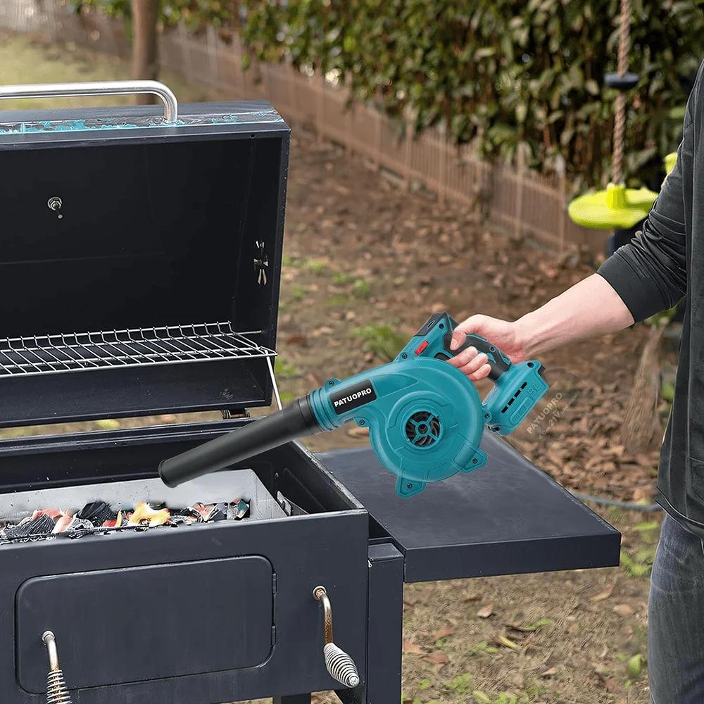 PATUOPRO 6 Gear Brushless Electric Blower 2 In 1 Cordless Turbo Blower Leaf Dust Hair Cleaner For Makita 18V Battery(No Battery)