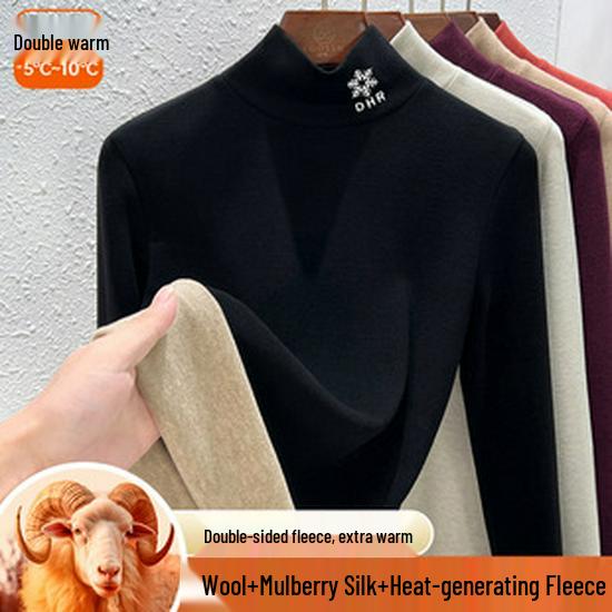 Women's Fleece-Lined Lyocell Thermal Leggings - High Waist Wool & Cashmere Warm Pants