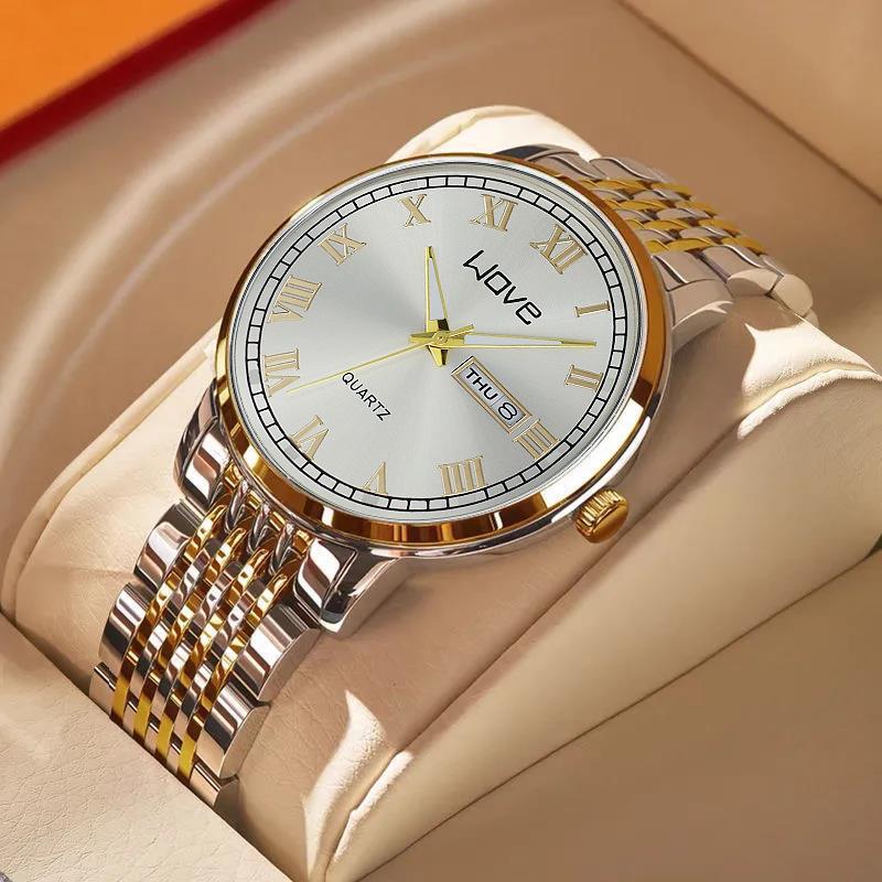 Langjue Men'S Watch Luminous Double Calendar Premium Quartz Watch