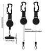 Retractable Keychain Heavy Duty with Phone Clip Fastener Tactical ID Badge Reel Strap Holder Universal Retractable Cord KeyRing