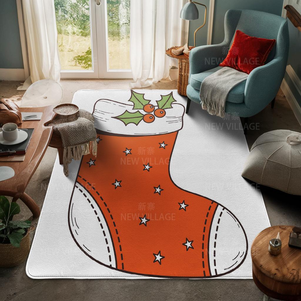 House Entrance Carpet Home Door Mat Living Room Bath Foot Bathroom Non-slip Water Absorption Rugs Bath Merry Christmas Winter