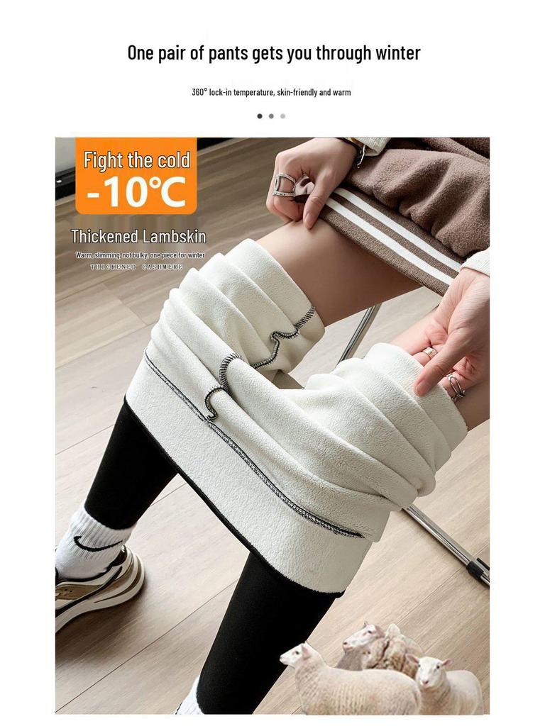 Women's High-Waisted Fleece-Lined Shark Leggings: Winter Warm Slimming Yoga Pants