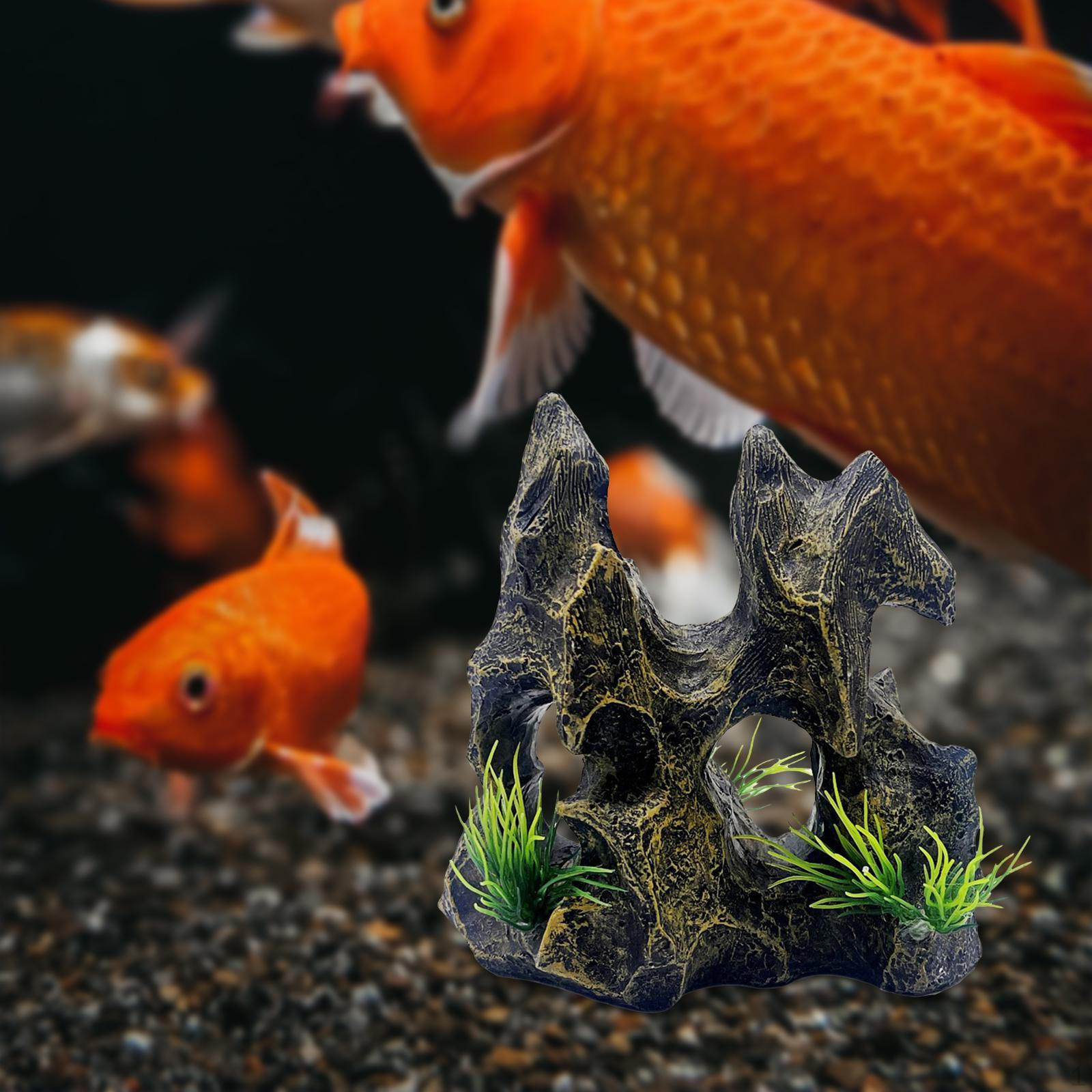 

Aquarium Decoration Ornament Rock Hideout Cave Crafts Multifunctional сірий колір