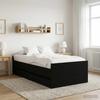 Bed Frame with Drawers Black Oak Solid Pine Wood