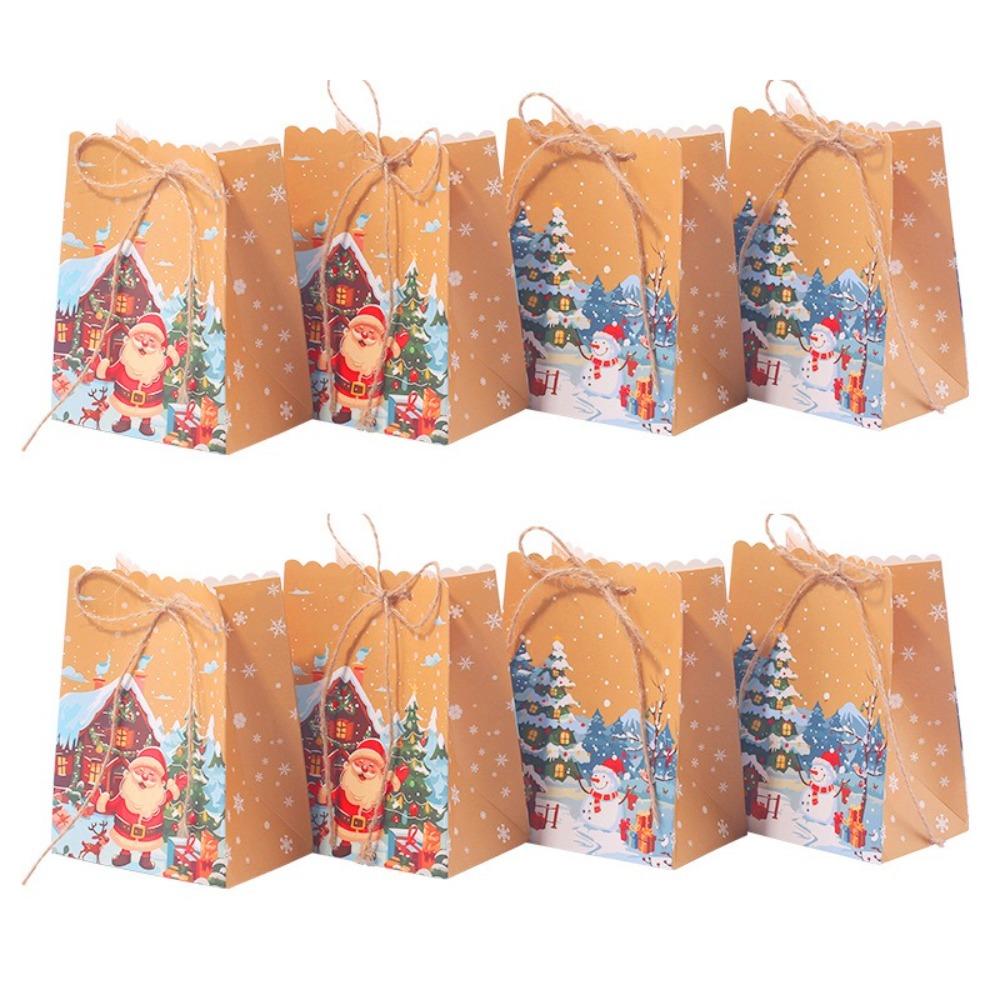 

10PCS Snowman Gift Bags Christmas Gift Wrapping Candy Biscuit Packaging Bag Party Favors Decoration Santa Claus