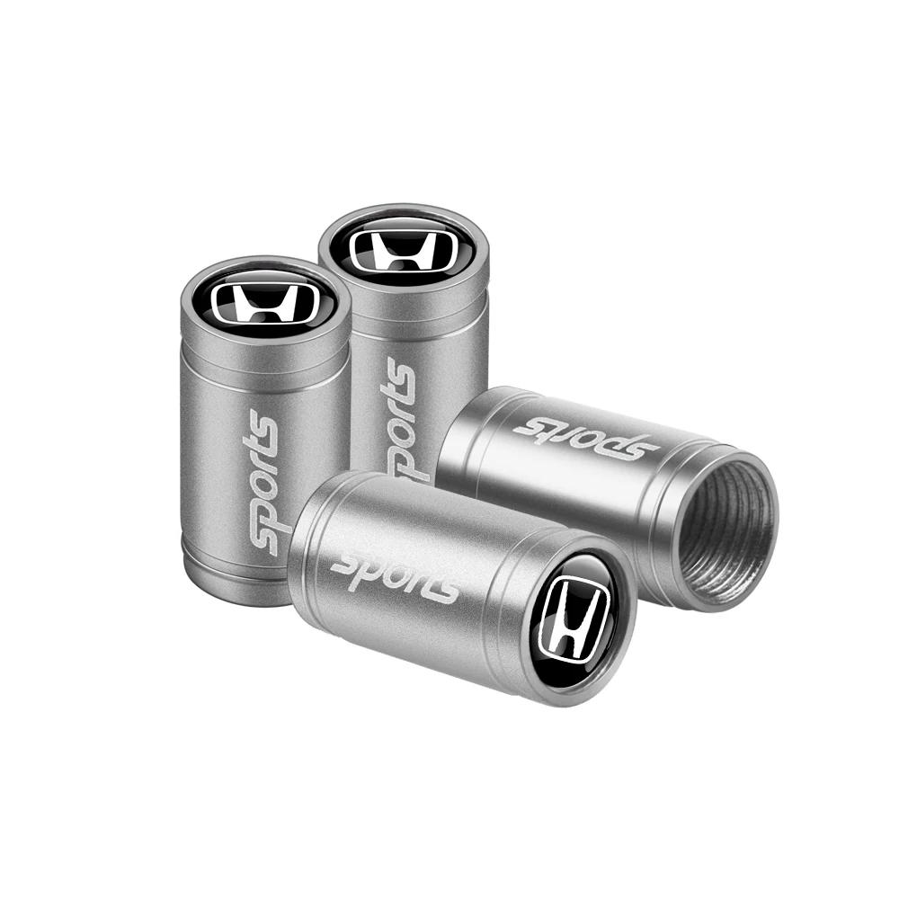 4Pcs Car Metal Logo Wheel Stem Air Valve Caps Tire Dust Cover For Honda Civic 10 11th Gen Hrv Jazz City Fit Accord 7 Crv Odyssey
