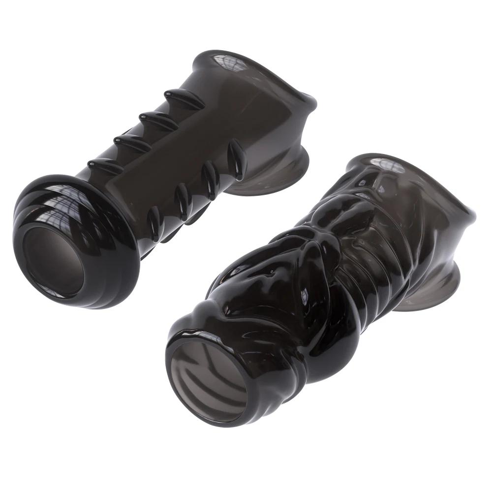 Opakovaně použitelný prodlužovač penisových rukávů Dick Glans Kondom Sexuální hračky pro dospělé Pro muže Páry erekční kroužek Oddálení ejakulace Sex Shop