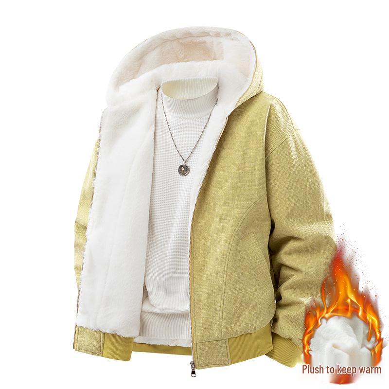 

Men s XL Hooded Plus-Size Mountain Jacket – Autumn/Winter, Velvet-Lined, Cotton, Thick and Warm 7XL