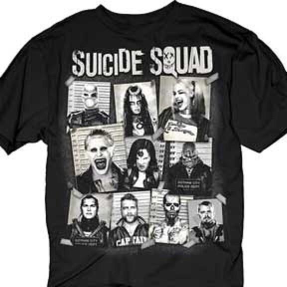 Suicide Squad Movie Cast Mugshots Daddy Little Monster Men T Shirt XXXL
