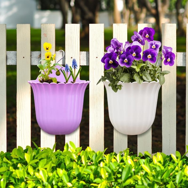 6 Pack Colorful Hanging Pots with S-Hooks Indoor & Outdoor Wall for Balcony Railings Windowsills Kitchen Herb Growing Room Decor