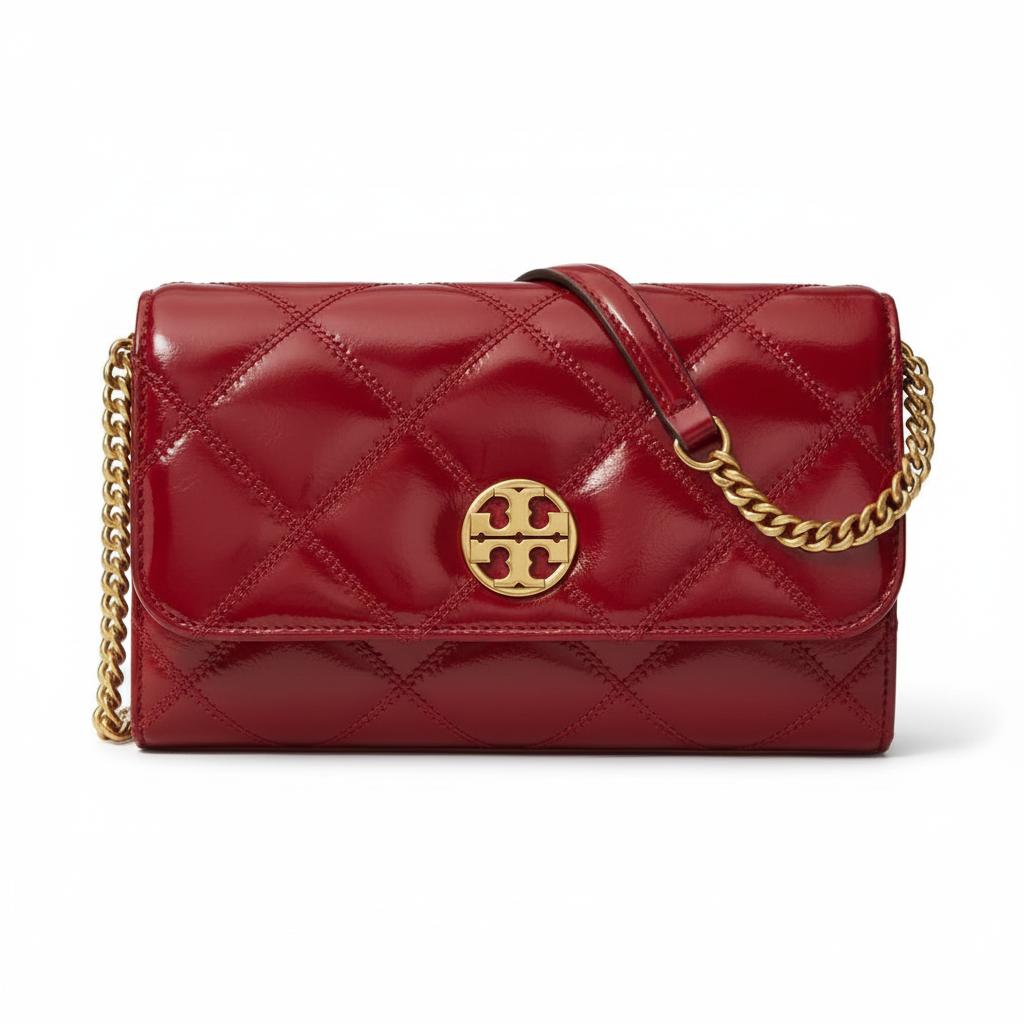 

Tory Burch Willa Logo Solid Design Shoulder Bag Women shoulder bag Red 164057-960 Basic Set (Bag+Dust Bag)