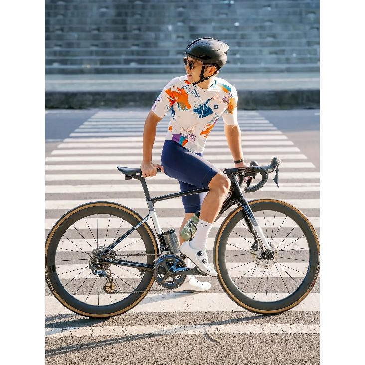 Men'S Cycling Jersey - Breathable Moisture-Wicking Short Sleeve Top with Geometric Pattern, Zipper Cs for Training, Racing, Spring Summer Fall,