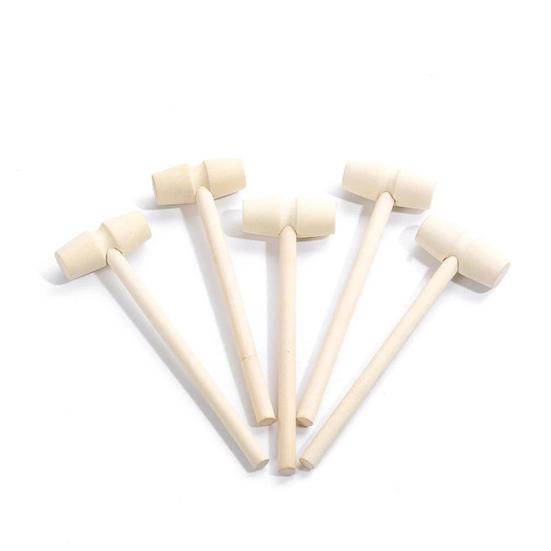 20Pcs Mallets Faces Mini Double Wood Chocolate Smashing Hammers for Kids
