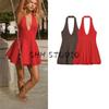 Autumn New Women Clothes Sexy Backless Holiday Style Neck Collar Short Dress 3152249 3152269