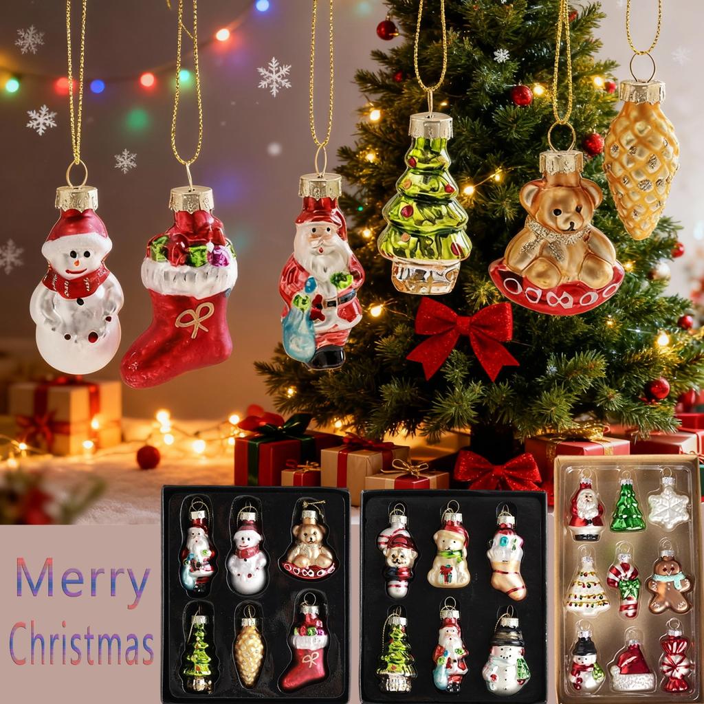 Christmas Decoration Pendant Creative Glass Painted Small Pendant Pendant Atmosphere Scene Arrangement