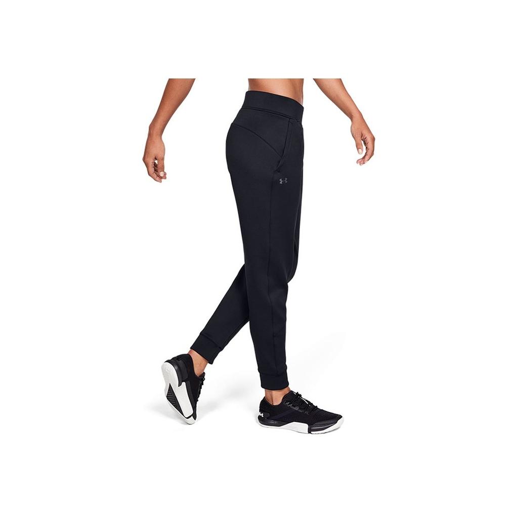 Under Armour Logo Training Slim Fit Long Pants Women Bottoms Black 1344530-001
