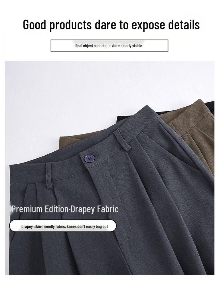 Women's High-Waisted Gray Cropped Pants - Flattering and Slimming for Spring/Summer 2026