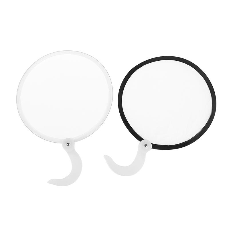 1Pc Portable Foldable Blank Round Fans Simple Summer Mini Handheld Fan Decoration Crafts Diy Dance Painting Decorative Fan