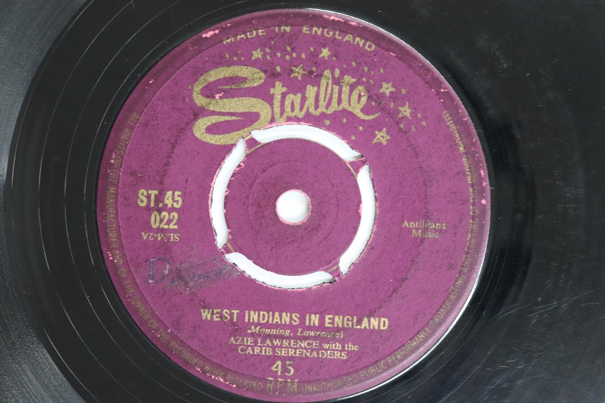 7-дюймовая пластинка AZIE LAWRENCE CARIB SERENADERS West Indians In England Jump Up ST45022 STARLITE 1960 UK Регги Ска Даб Б/у