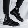 Muži Podnikání Ležérní Lakované Kožené Boty Pánské Harajuku Korejské Streetwear Vintage Svatební šaty Kožené Boty