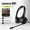 Lenovo E01 Wired Gaming Headphone W/ Rotatable HD Microphone Control Switch Learning Office Earphone Stereo Operator Headset for Online Class