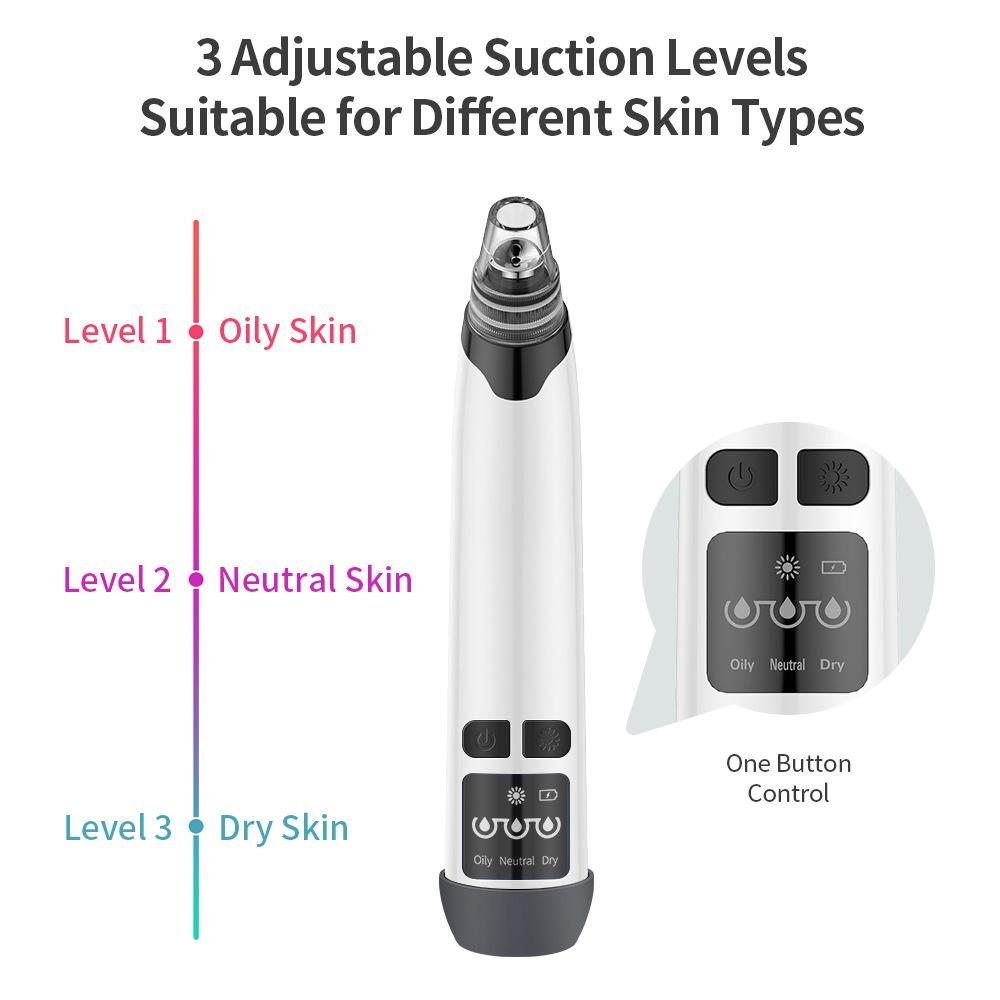 Hot Compress Blackhead Remover 3-Suction Mode Electric Nose Face Deep Clean Skin Care Device Vacuum Suction Acne Pore Cleaner