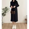 Maternity Sweater Skirt Autumn and Winter Pleated Lantern Sleeves Loose and Thin Age Reduction Base Maternity Knitted Dress