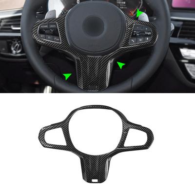 Para BMW Chassi G G01 G02 G05 G11 G20 G29 G30 G32 G38 G40 ABS Textura de Carbono Interior do Carro Capa do Volante Moldura de Acabamento