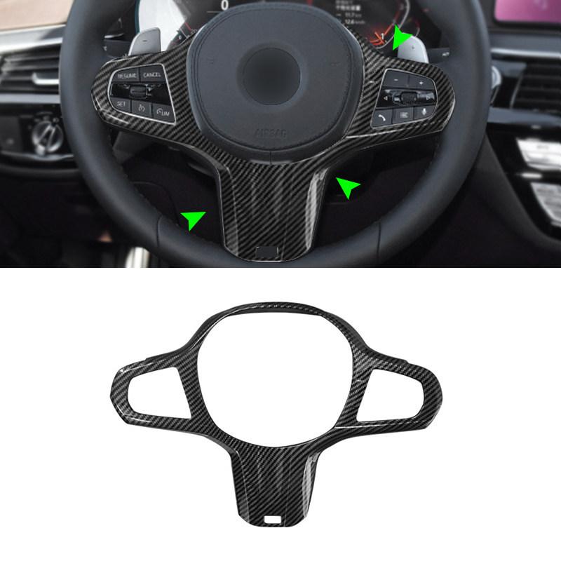 

Для BMW G-шасси G01 G02 G05 G11 G20 G29 G30 G32 G38 G40 ABS Текстура карбона Отделка рамки рулевого колеса салона автомобиля