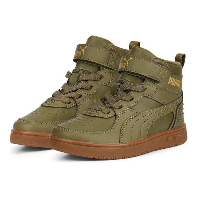 Puma Rebound Rugged V Comfortable Mid-Top Kids Sneakers Kids Sneakers Green 388244-02