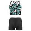Kids Girls Swimwear Set Double Shoulder Straps Tank Top with Shorts for Beach Pool Swimming Bathing