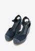 Espadrilles compensées à lacets pour femme Wittchen, Bleu marine, Matière synthétique
