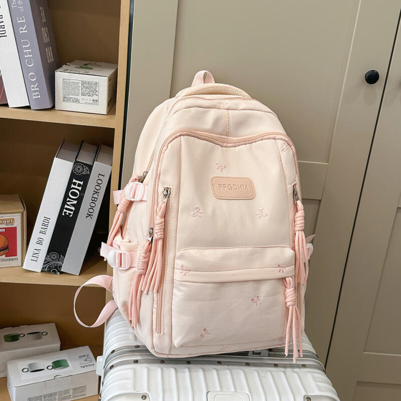Women's Backpack Bow Embroidered Student Large Capacity Schoolbag