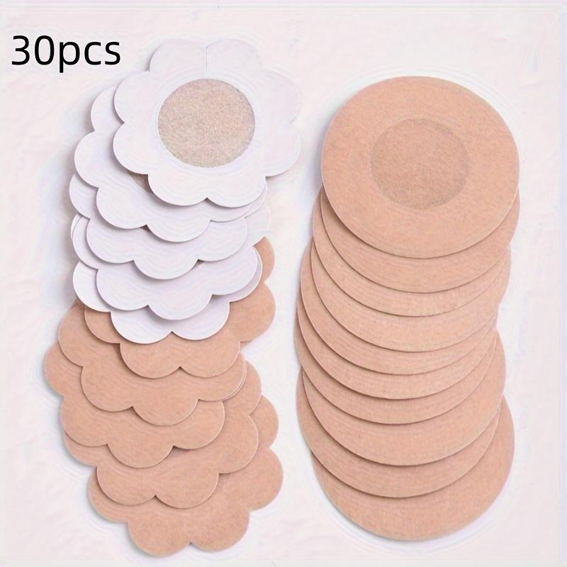 30 Stück ultra-dünne Einweg-Milchpflaster - atmungsaktives Vliesmaterial, Anti-Aufwölbung Design, runde und florale Form, nahtlose Modeaccessoires