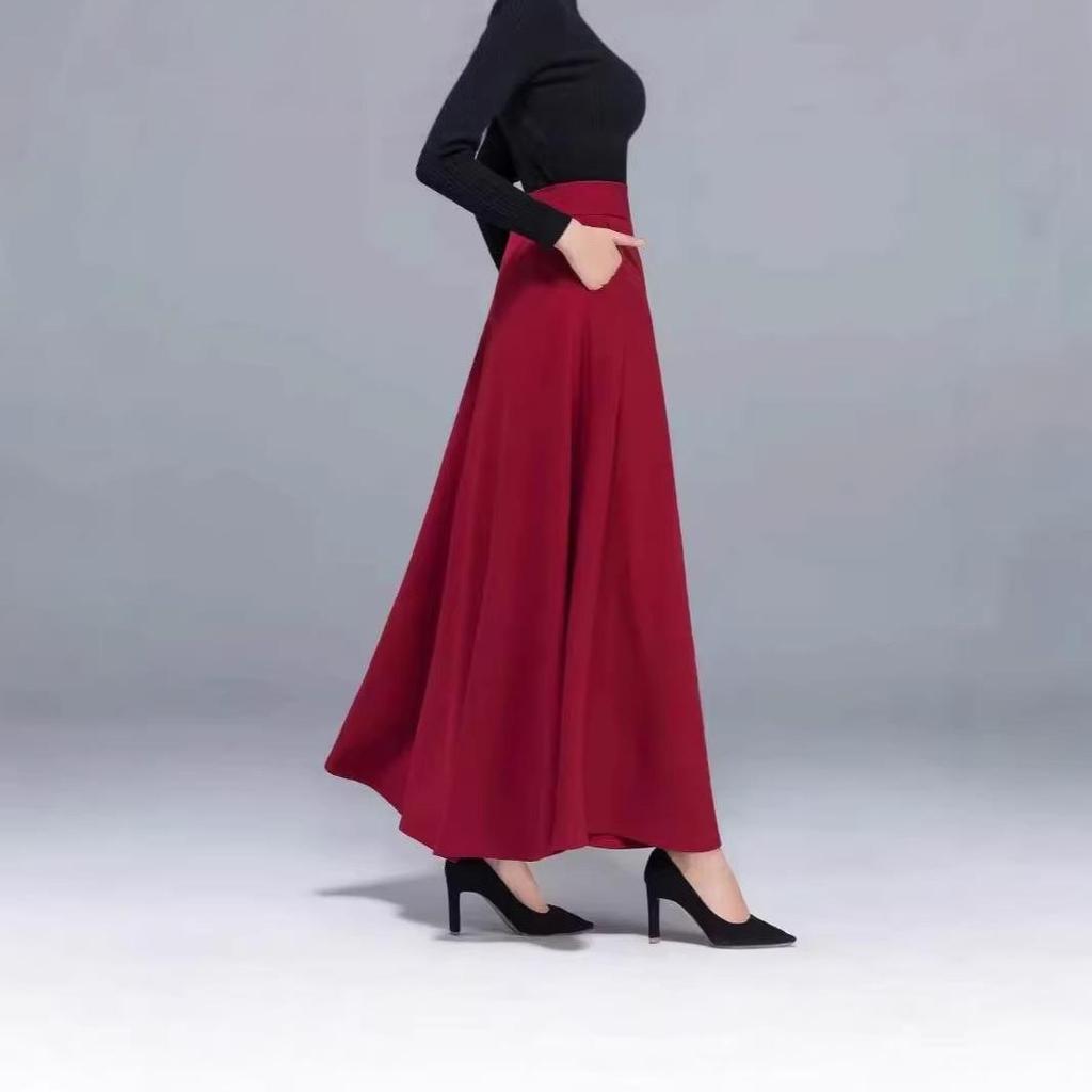 Plus Size A-Line Flowing Skirt – New Spring/Autumn Style for a Professional, Slimming Look