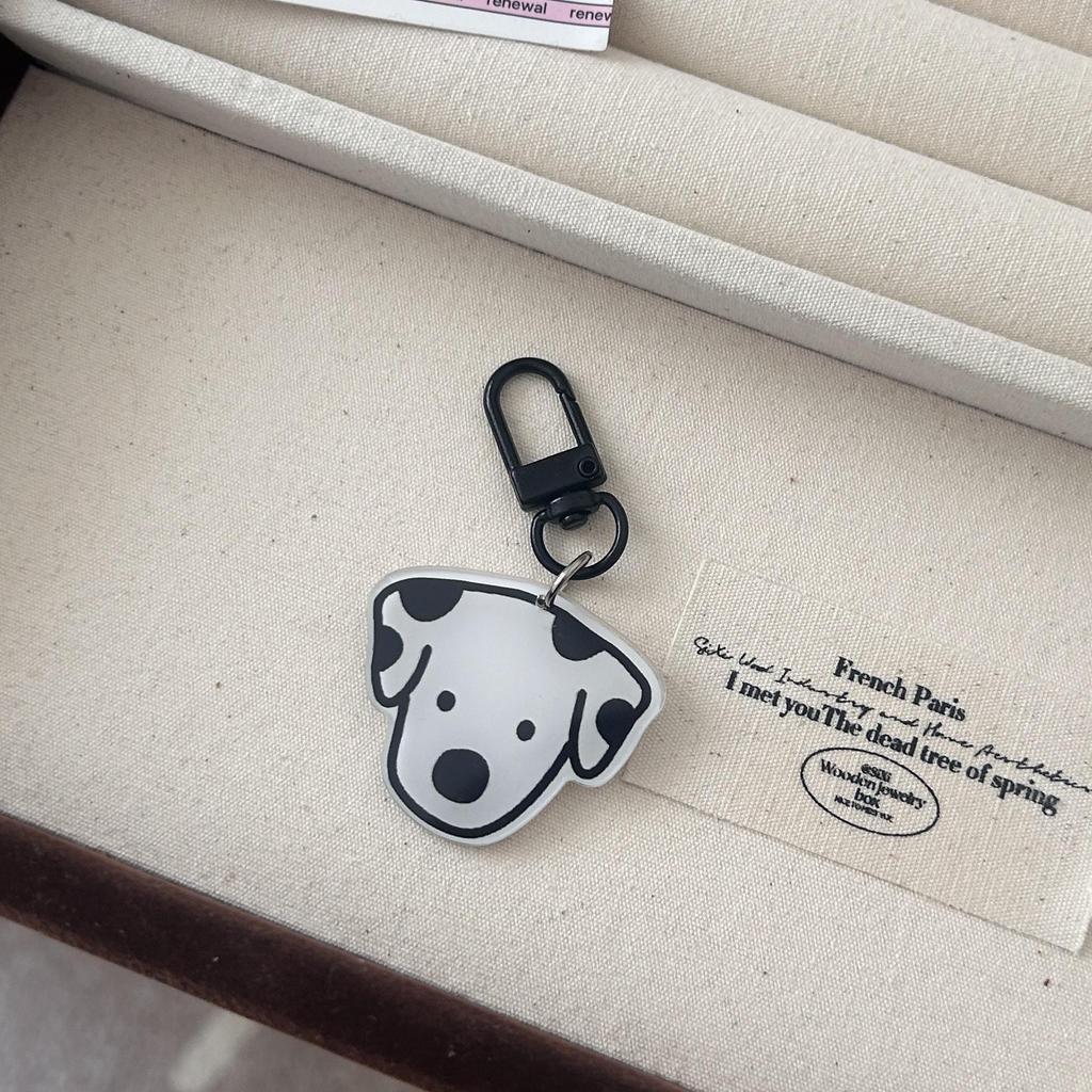 Hand-Painted Puppy Emoji Keychain: Cute Acrylic Bag Charm for Couples or Besties