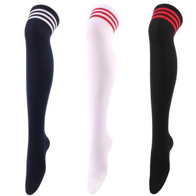 Neue sexy lange Socken einfarbig gestreifte Frauen über dem Knie Oberschenkel hohe Overknee-Strümpfe Damen Mädchen warme Kniestrümpfe