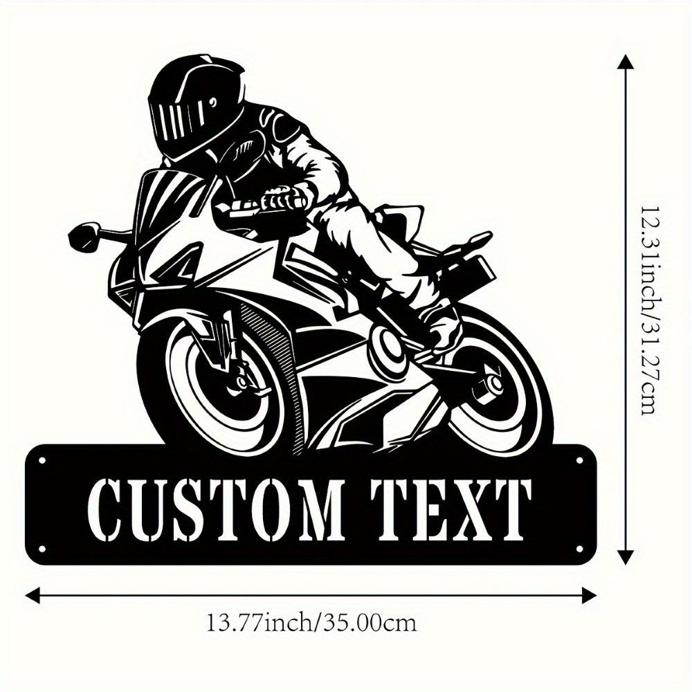 

Custom Motorcycle Rider Metal Sign Wall Decor Black White Gift TYDZ003910