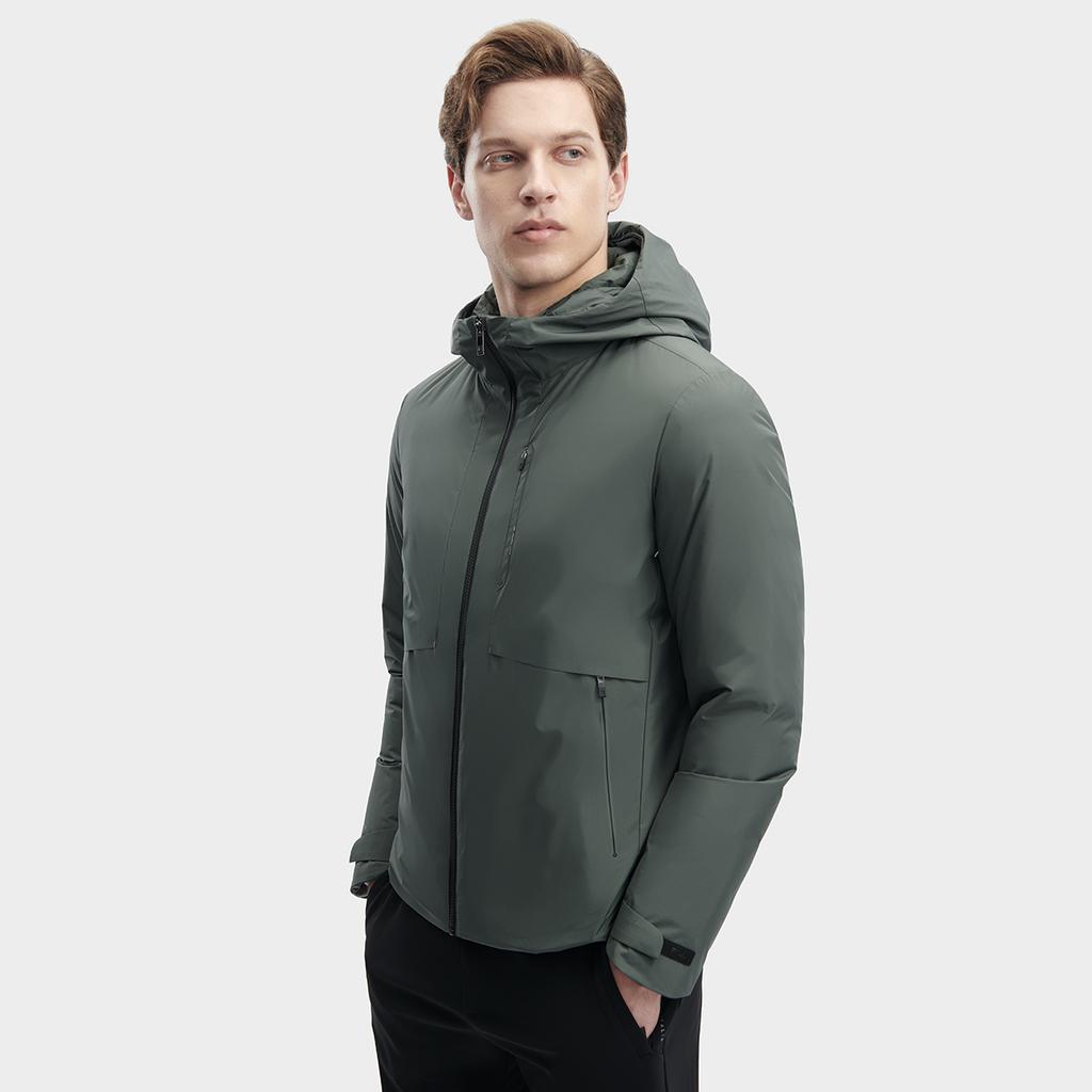 Fila 2023 Winter New Lightweight Down Jacket Basic Casual Hooded Warm Coat Men Outerwear Deep-Leaf-Green F11M342911F-GN