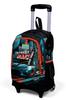Coral High Kids Μαύρο Πετρόλ Σχολική Τσάντα Τρόλεϊ Τριών Θηκών με Σχέδιο Αγωνιστικό Αυτοκίνητο 23965