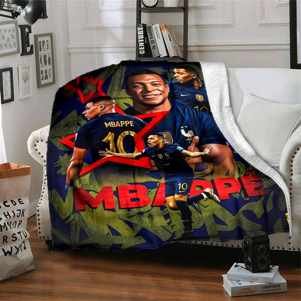 Mbappe's Dynamic Celebration Blanket Soft & Cozy Suitable for Chair Livingroom Bedding Four Seasons Multipurpose Warmthful Decor